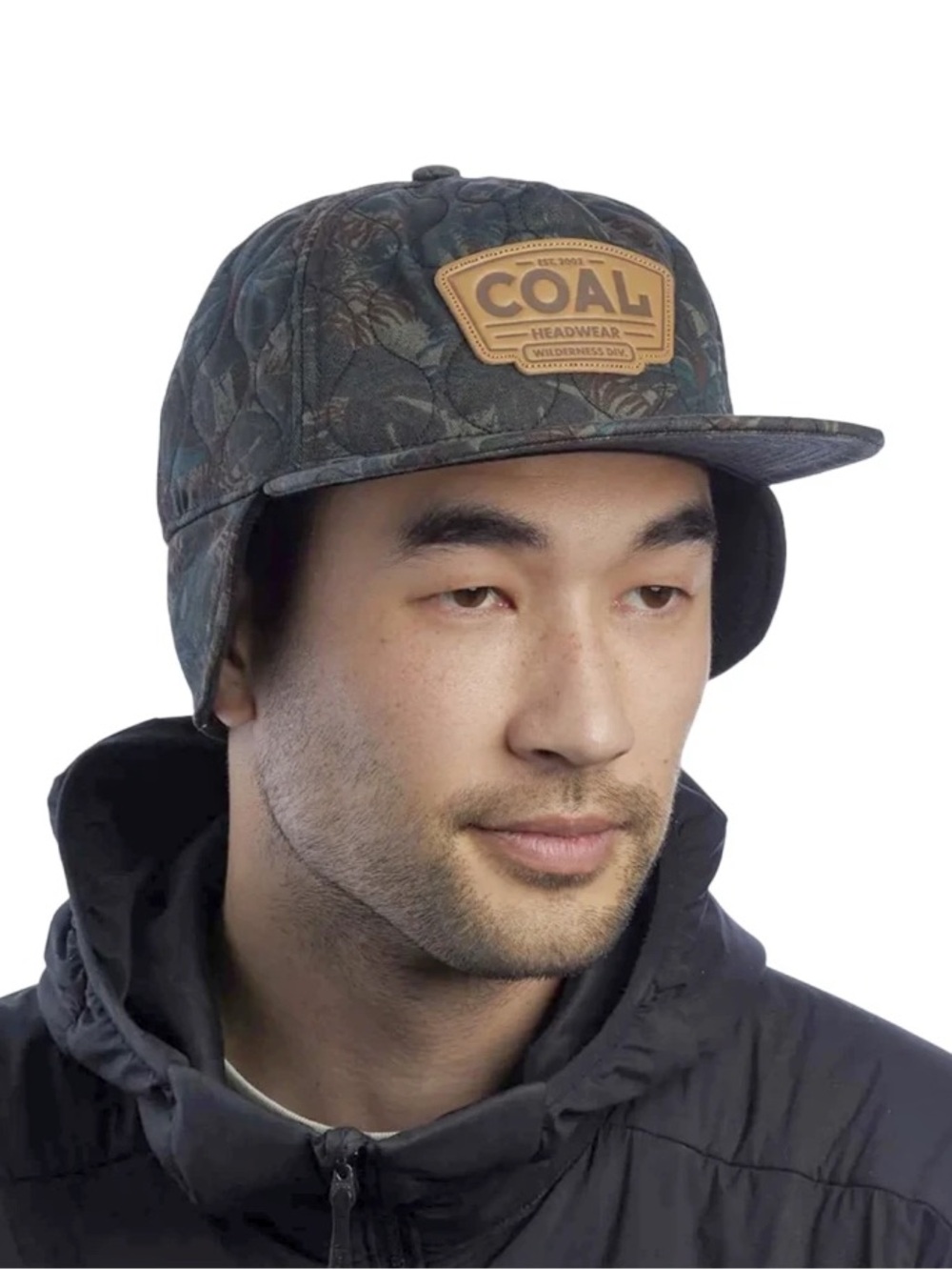 Coal Headwear The Cummins Cap Camo Green Quilted Earflap Hat Workwear Unisex